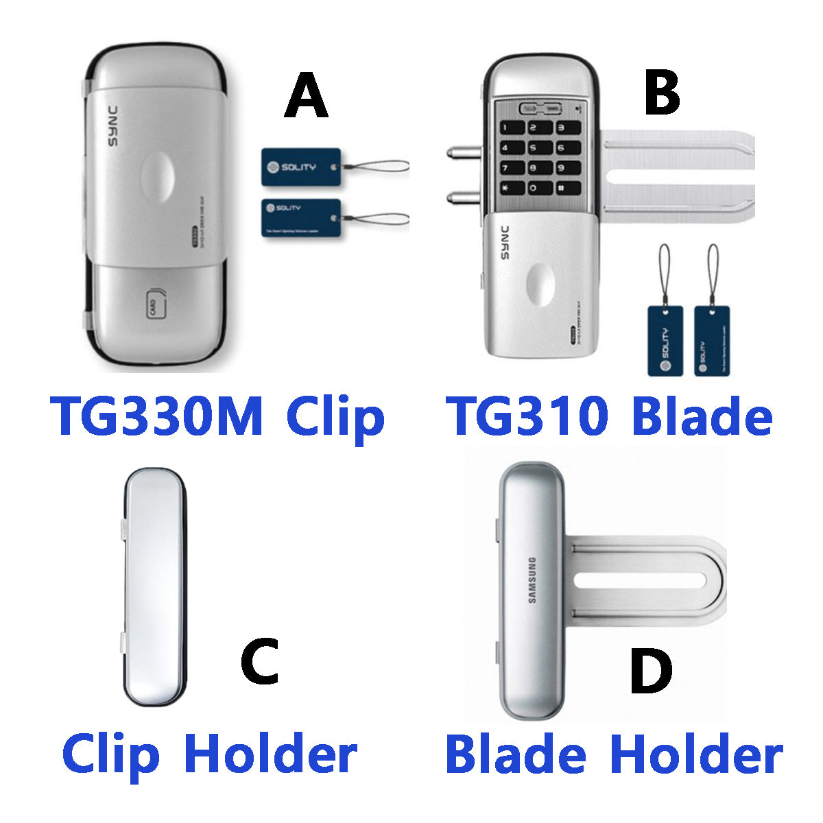 [Glass Lock] Solity TG330 Clip Smart Glass Door Lock For Frameless Glass Door
