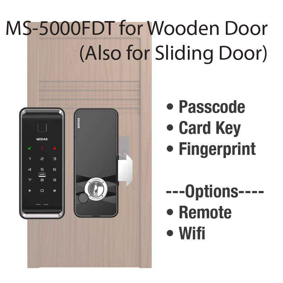 [HDB Gate Lock Bundle] MS5000FDG + MS5000FDT (SYNCRO Set) Dual Smart Lock for HDB Gates | PIN · RF Card · Fingerprint | Free Remote | Optional Wi-Fi | Made in Korea