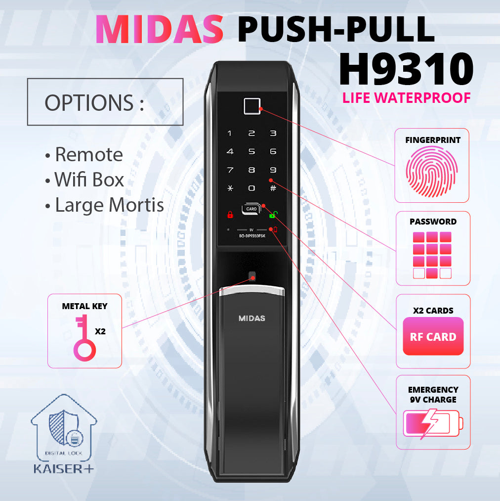 [HDB Gate Lock Bundle] MS5000FDG + MS9310FSK (SYNCRO Set) Dual Smart Lock for HDB Gates | PIN · RF Card · Fingerprint | Free Remote | Optional Wi-Fi | Made in Korea