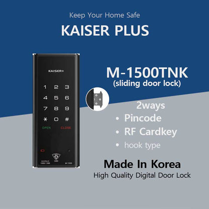 [Kaiser+] [Sliding Door Lock] M1500TNK Smart Lock, BLE Smart Lock, WiFi Smart Lock, Remote Control Door Lock, Digital Lock, Smart Lock for Home