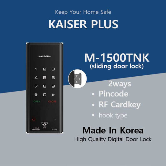 [Kaiser+] [Sliding Door Lock] M1500TNK Fingerprint Smart Lock, BLE Smart Lock, WiFi Smart Lock, Remote Control Door Lock, Digital Lock, Smart Lock for Home