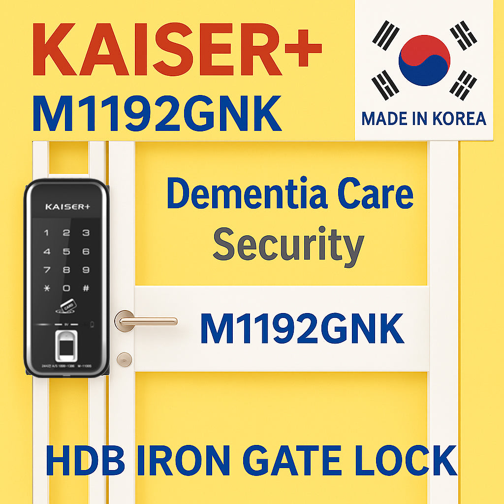 [HDB Gate Lock] M1192GNK  Digital Smart Lock with PIN, RFID Card, Fingerprint |Optional Remote IoT (WiFi) | Dementia, Nursing Home, Prison Use | Made in Korea