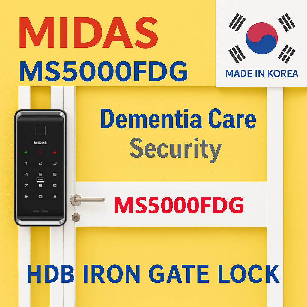 [HDB Gate Lock Bundle] MS5000FDG + DL5300SK (SYNCRO Set) Dual Smart Lock for HDB Gates | PIN · RF Card · Fingerprint | Free Remote | Optional Wi-Fi | Made in Korea
