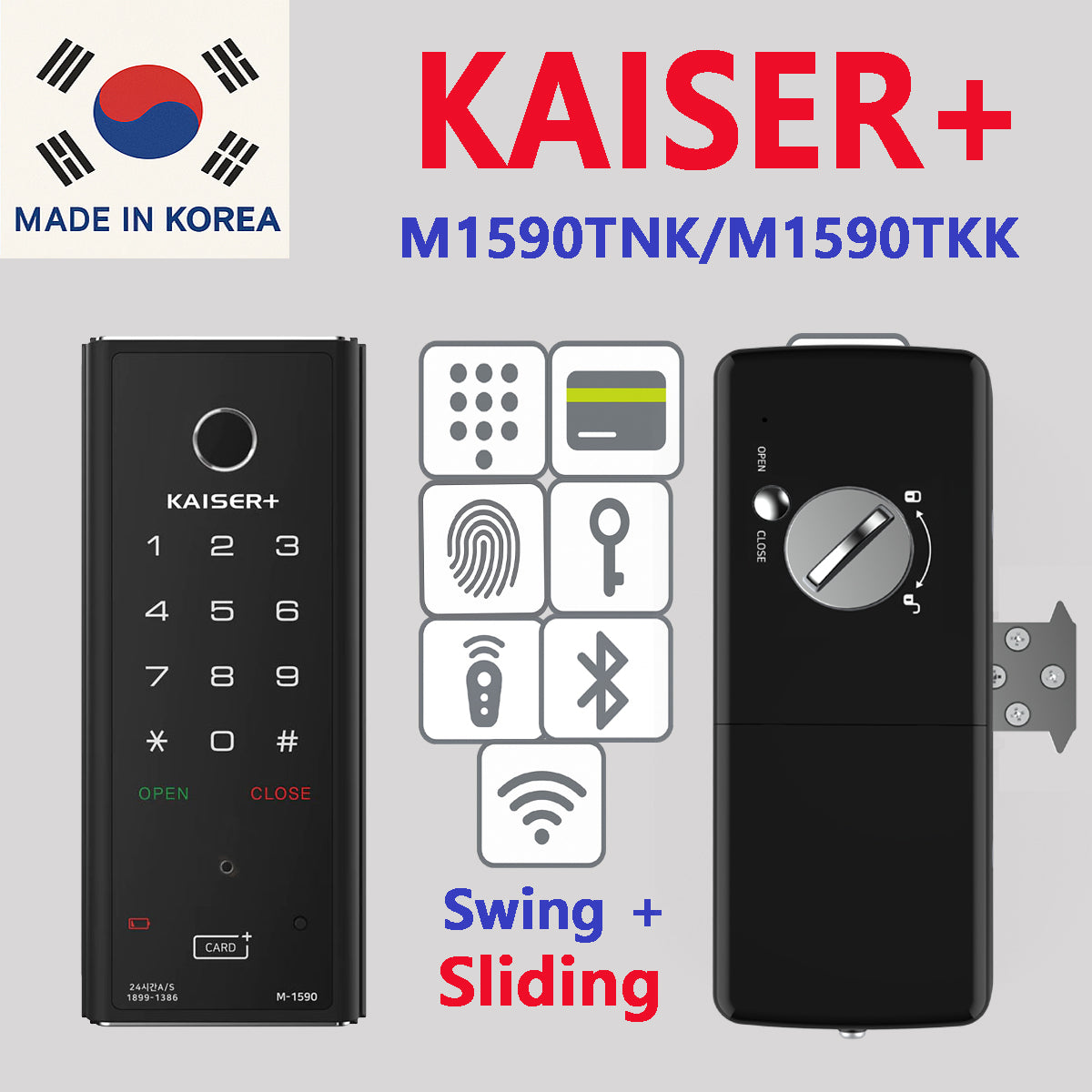 [Vertical Sliding Lock] M1590TNK, Fingerprint Smart Lock, BLE Smart Lock, WiFi Smart Lock, Remote Control Door Lock, Digital Lock, Smart Lock for Home