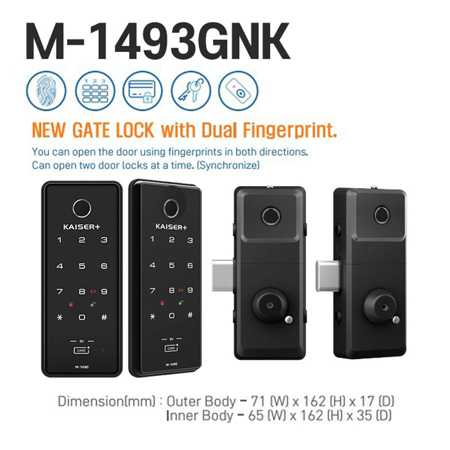 M-1493GNK Digital Grill Gate Lock with Dual Fingerprint