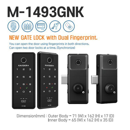 M-1493GNK Digital Grill Gate Lock with Dual Fingerprint