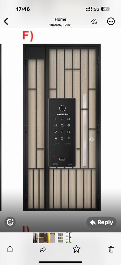 [HDB Gate Lock] M1593GNK(L) –Digital Smart Lock with PIN, RFID Card, Fingerprint | Remote Control & IoT (BLE + WiFi) | Dementia, Nursing Home, Prison Use | Made in Korea