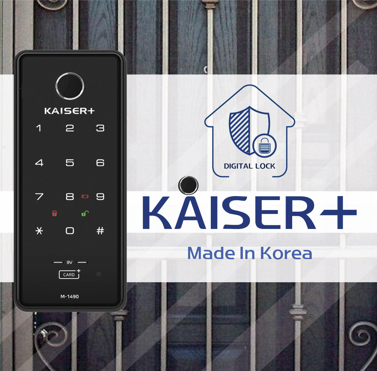 [HDB Gate Lock] M1593GNK(L) –Digital Smart Lock with PIN, RFID Card, Fingerprint | Remote Control & IoT (BLE + WiFi) | Dementia, Nursing Home, Prison Use | Made in Korea