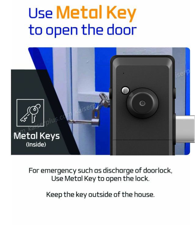 [HDB Gate Lock]KAISER+ M1590GNK Premium HDB Gate Smart Lock   Fingerprint, PIN & RFID Access   Optional IoT Remote Control | Family Safety Design   Made in Korea [