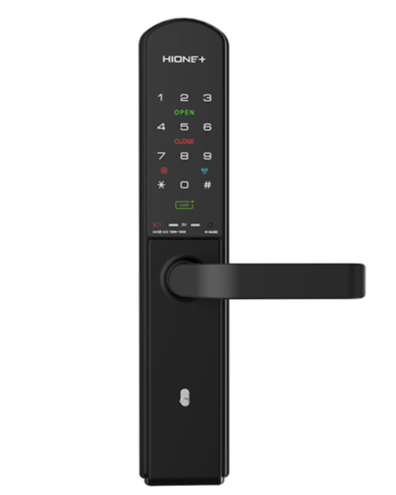 [Room Door Lock] HIONE PLUS H6480 / H6480F | Wooden & Room Door | PIN, Card, Fingerprint, Emergency Key | Remote, IoT, BLE, WiFi, Bluetooth | No-Drill Smart Door Lock