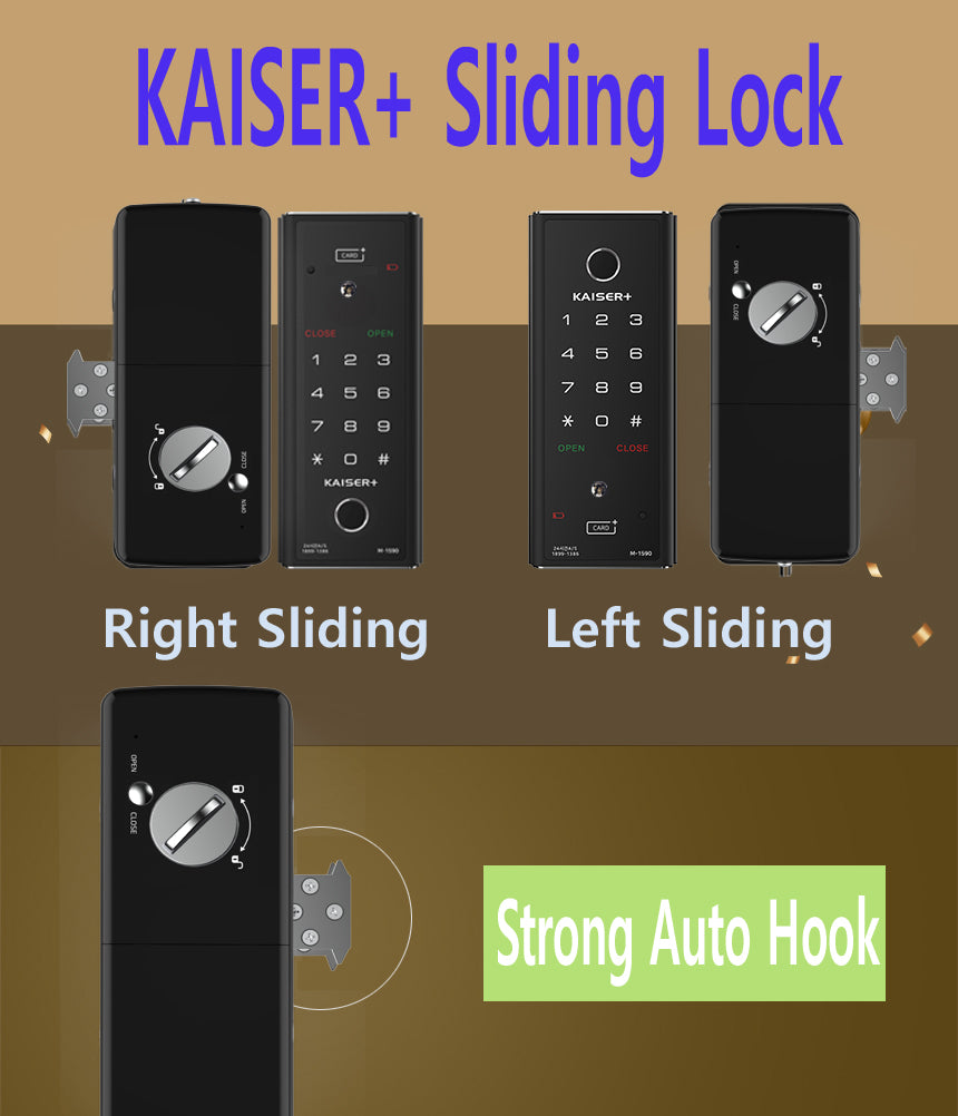 [Kaiser+] [Sliding Door Lock] M1590TNK, M1590TKK, Fingerprint Smart Lock, BLE Smart Lock, WiFi Smart Lock, Remote Control Door Lock, Digital Lock, Smart Lock for Home