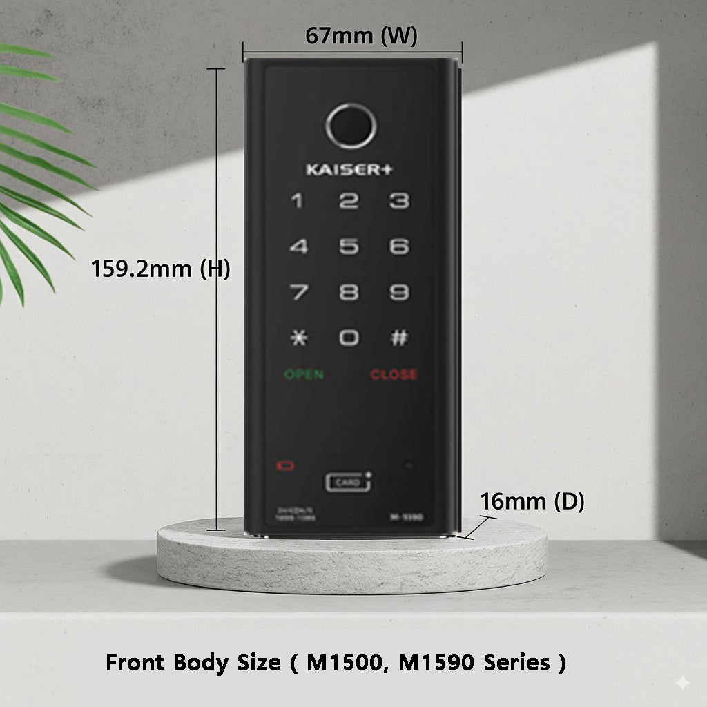 [HDB Gate Lock]KAISER+ M1590GNK Premium HDB Gate Smart Lock   Fingerprint, PIN & RFID Access   Optional IoT Remote Control | Family Safety Design   Made in Korea [