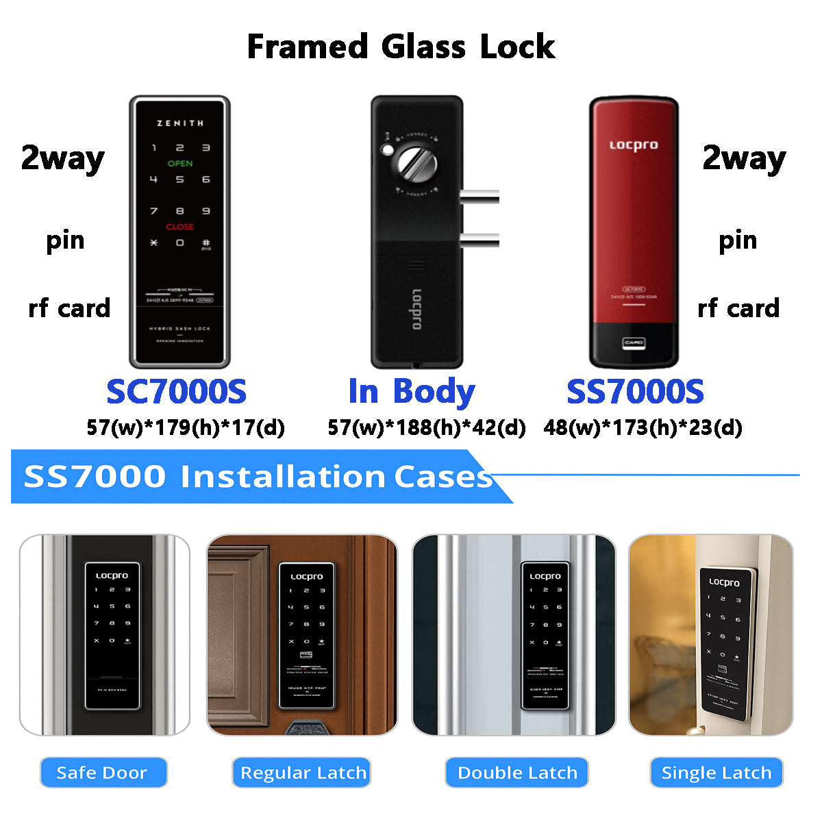 [Glass Lock] Solity TG330 Clip Smart Glass Door Lock For Frameless Glass Door