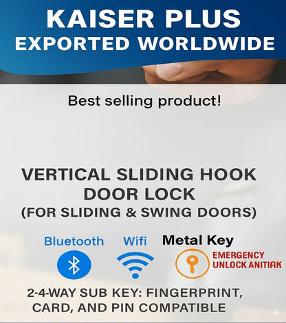 [Vertical Sliding Lock]  M1590TKK (L/R)Fingerprint Smart Lock, BLE Smart Lock, WiFi Smart Lock, Remote Control Door Lock, Digital Lock, Smart Lock for Home
