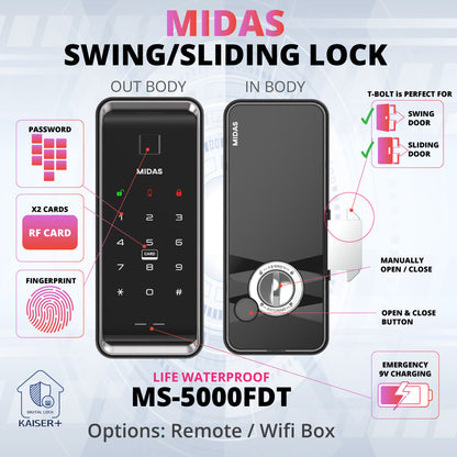 MS-5000FDT Finger Sliding Door Lock